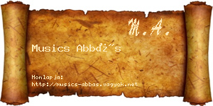 Musics Abbás névjegykártya